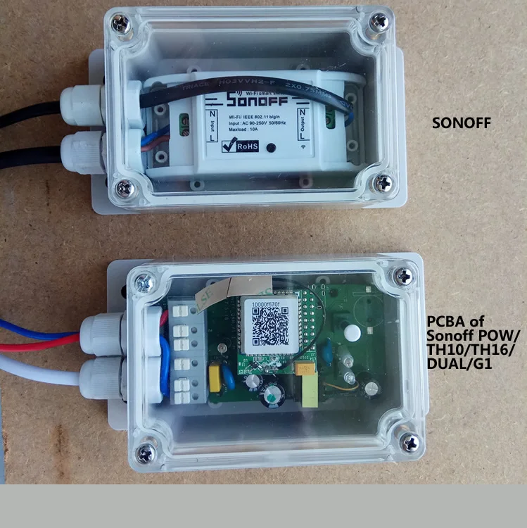 2X Sonoff IP66 Waterproof Case Enclosure Junction Box For Sonoff Basic RF E8E2 