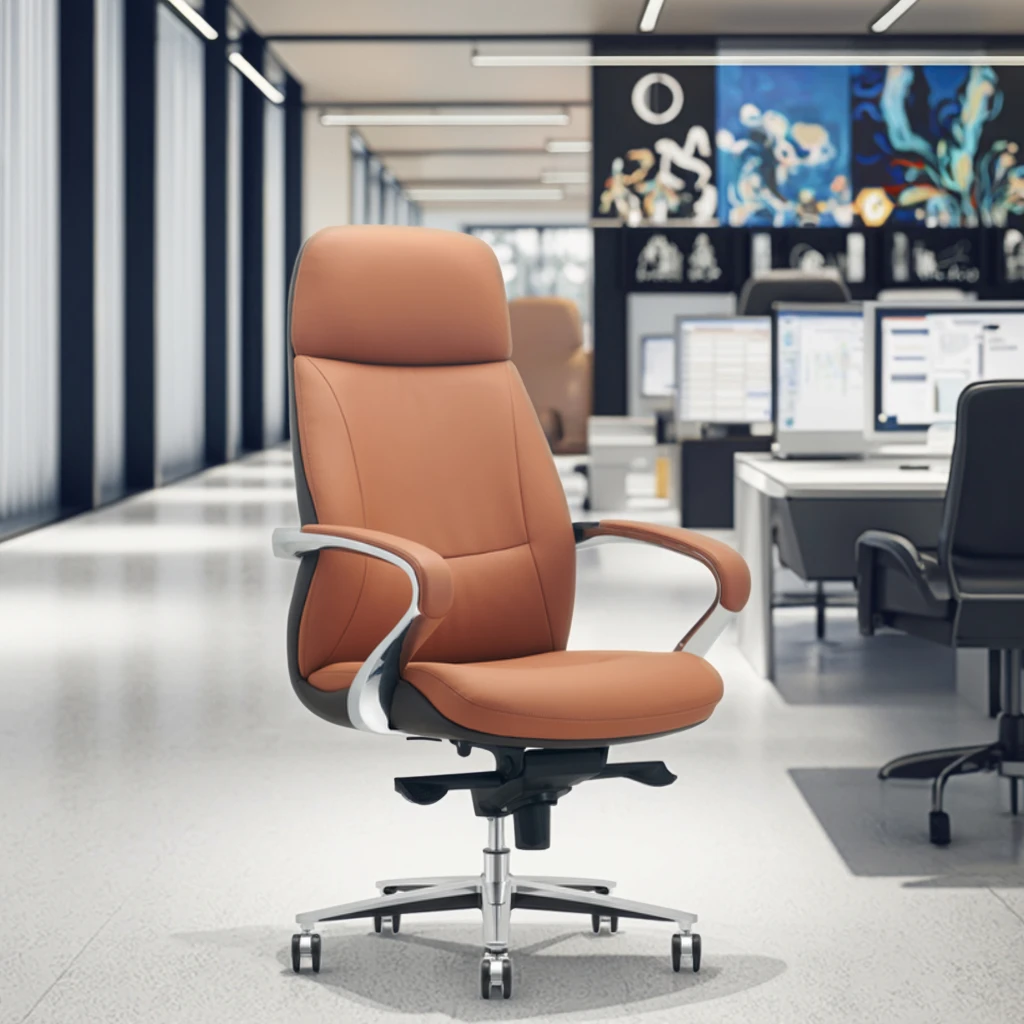 Modern Ergonomic Leather Executive High Back Adjustable Office Chair 5