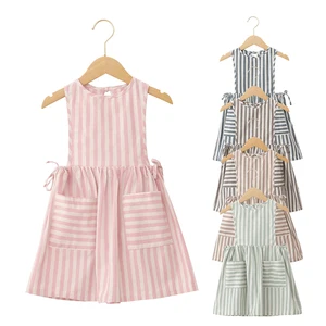 Low Moq Cheap Price Children Skirt High-Waist Elastic Crew Neck Comfortable Sleeveless Infant Girls Summer Dresses