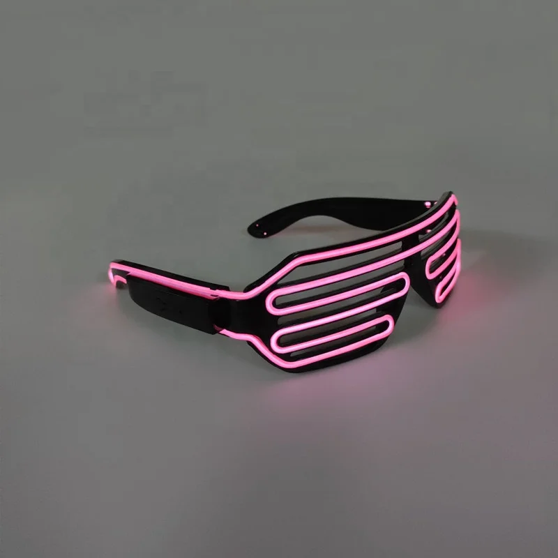 Rechargeable Shutter EL Wire Neon Rave Glasses Without Cable, Flashing LED  Sunglasses for Party