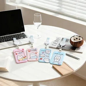 Universal Cartoon Card Holder Lanyard Set, Multi-Use ID Badge Holder with Detachable Strap