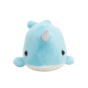 Factory Wholesale Cute Giant 25cm 40cm 60cm Plush Toy Narwhal Pillow PP Cotton Filled Whale Plush Toy