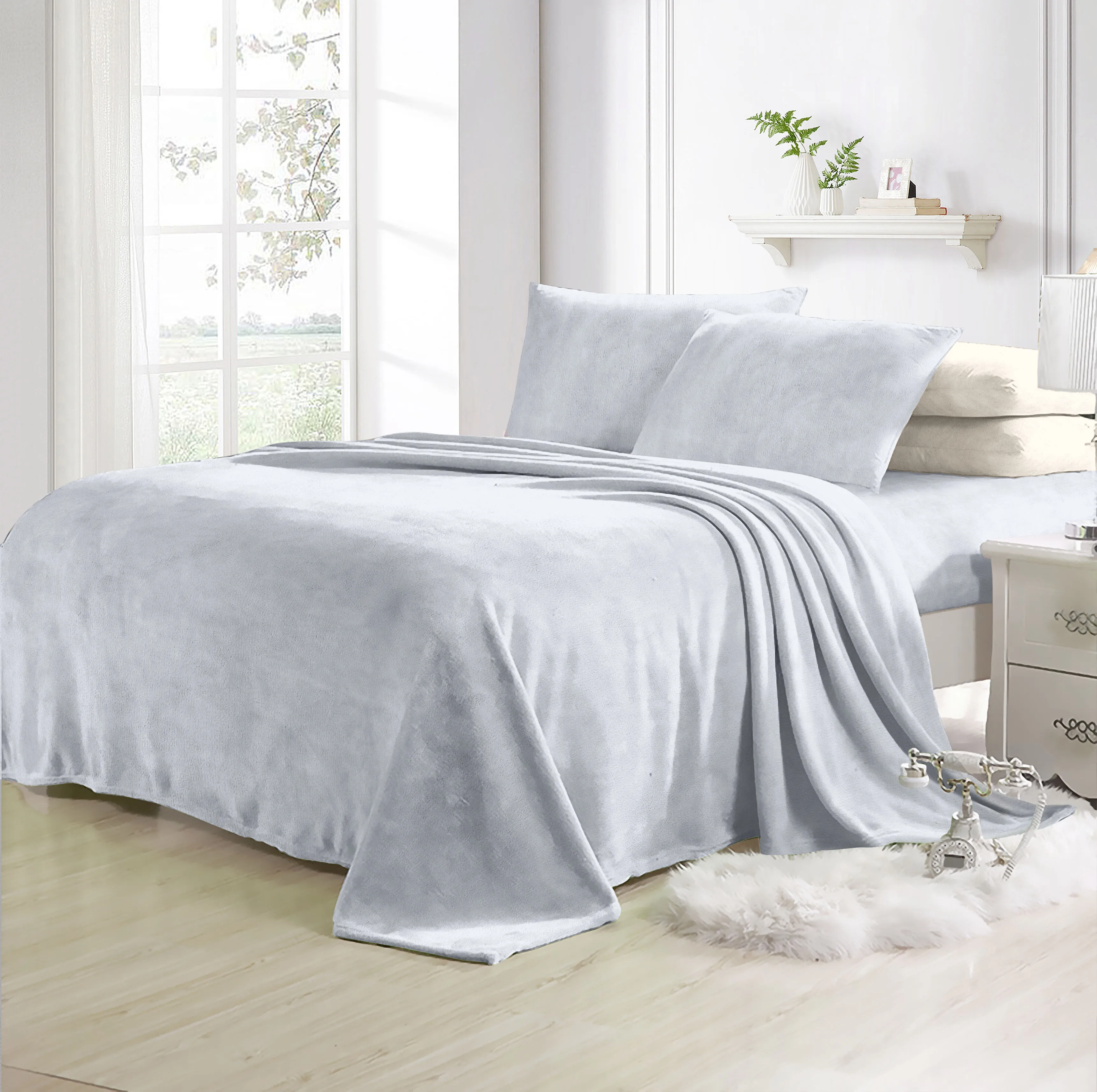 Hot Sale Home Bed Sheet Set Embroider Brushed Microfiber Bed Sheet Sets