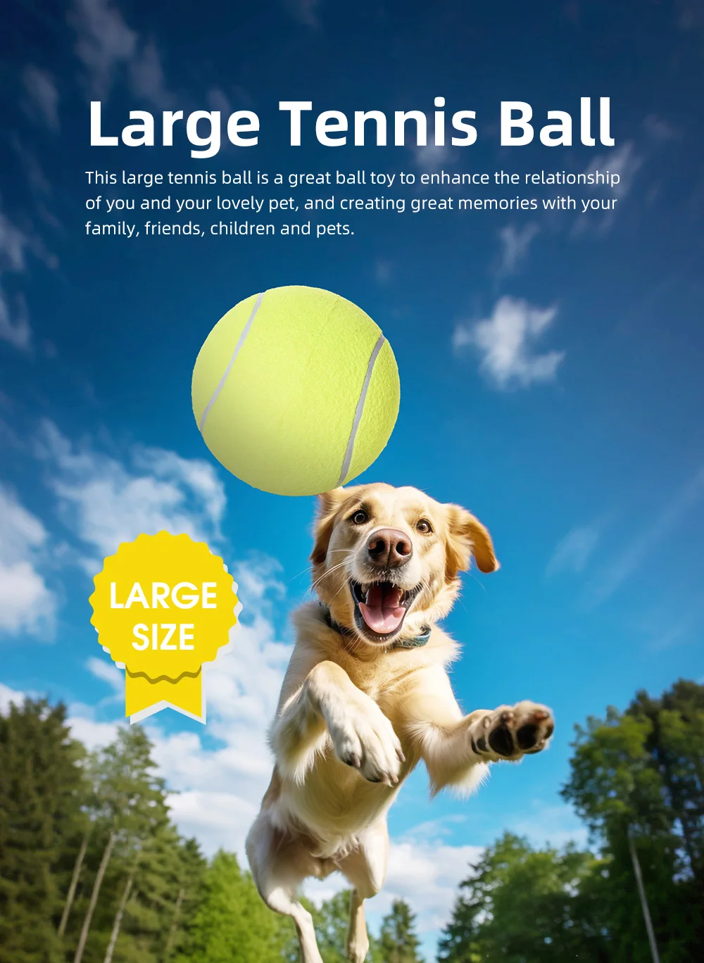 Hot Sale Soft Custom Durable Giant 9.5" Dog Ball Large Inflated Tennis