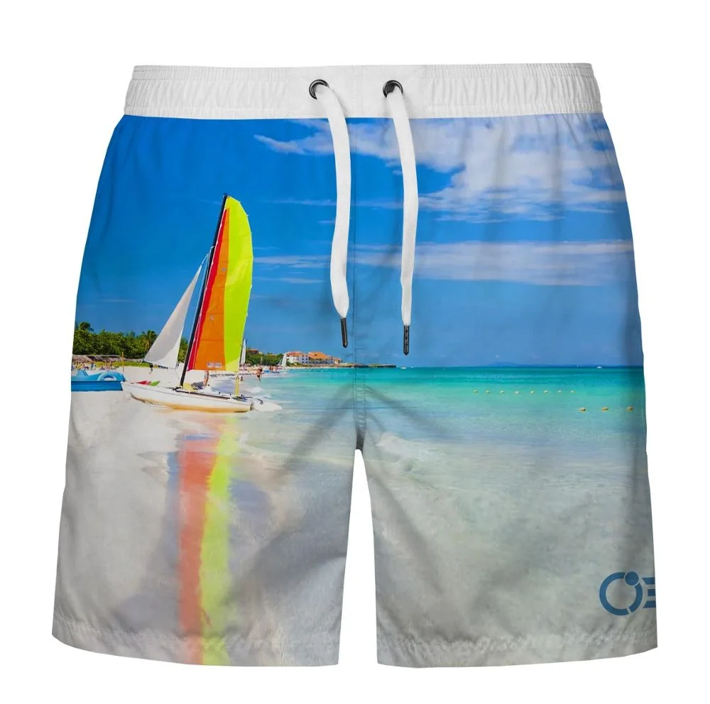 Пляжные шорты, мужские пляжные шорты, плавки из полиэстера
