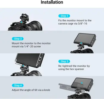 SmallRig Adjustable Camera Monitor Mount for ARRI-Style (Upgrade), 360 Degree Swivel and 180 Degree Tilt Monitor Holder product image
