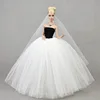 Black top-white skirt, white veil, clothes only