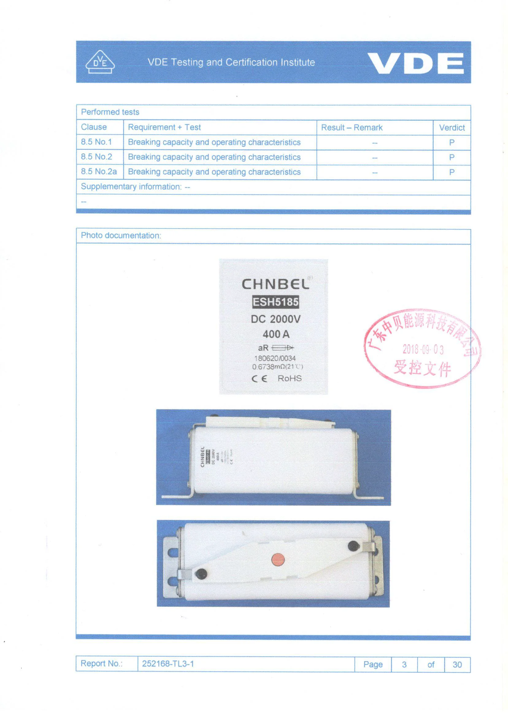 British Standard 10-500A, 500VDC Low Voltage Fuse Links bs88 hrc 