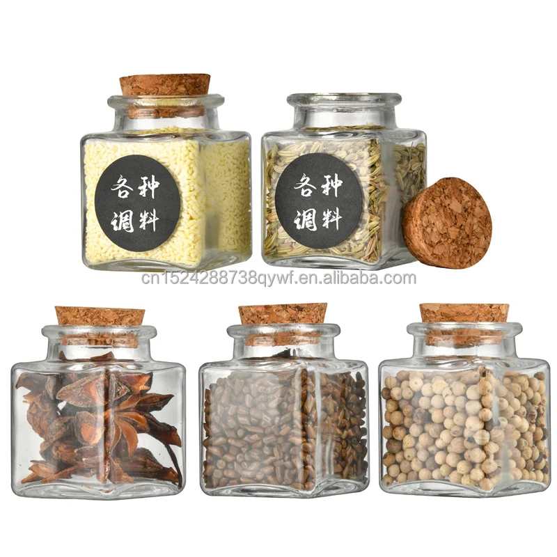 Spice Jars With Labels Glass Spice Jars With Wood Lids Seasoning
