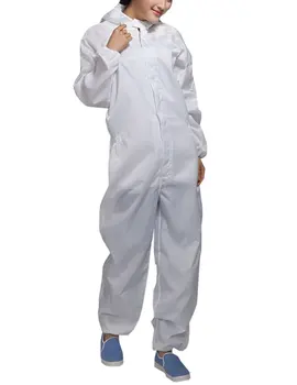 ESD Dust Free Coverall Cleanroom Polyester Jump Suit Antistatic Conductive Fiber Lab Coat