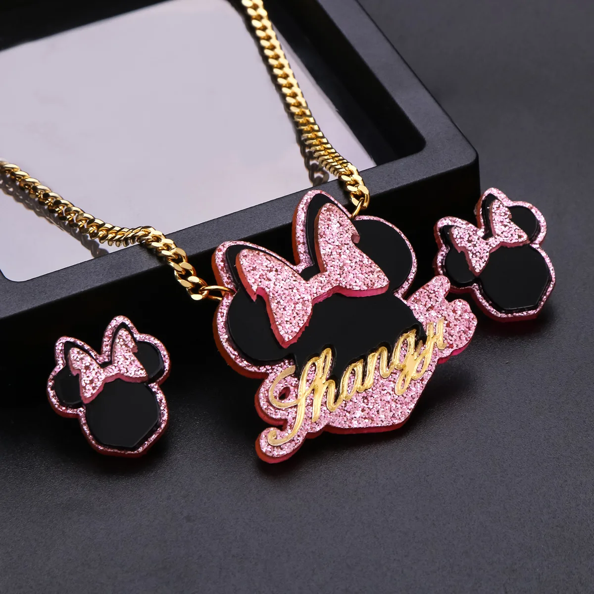 Minnie Mouse Name Necklace Cute Personalised Jewelry