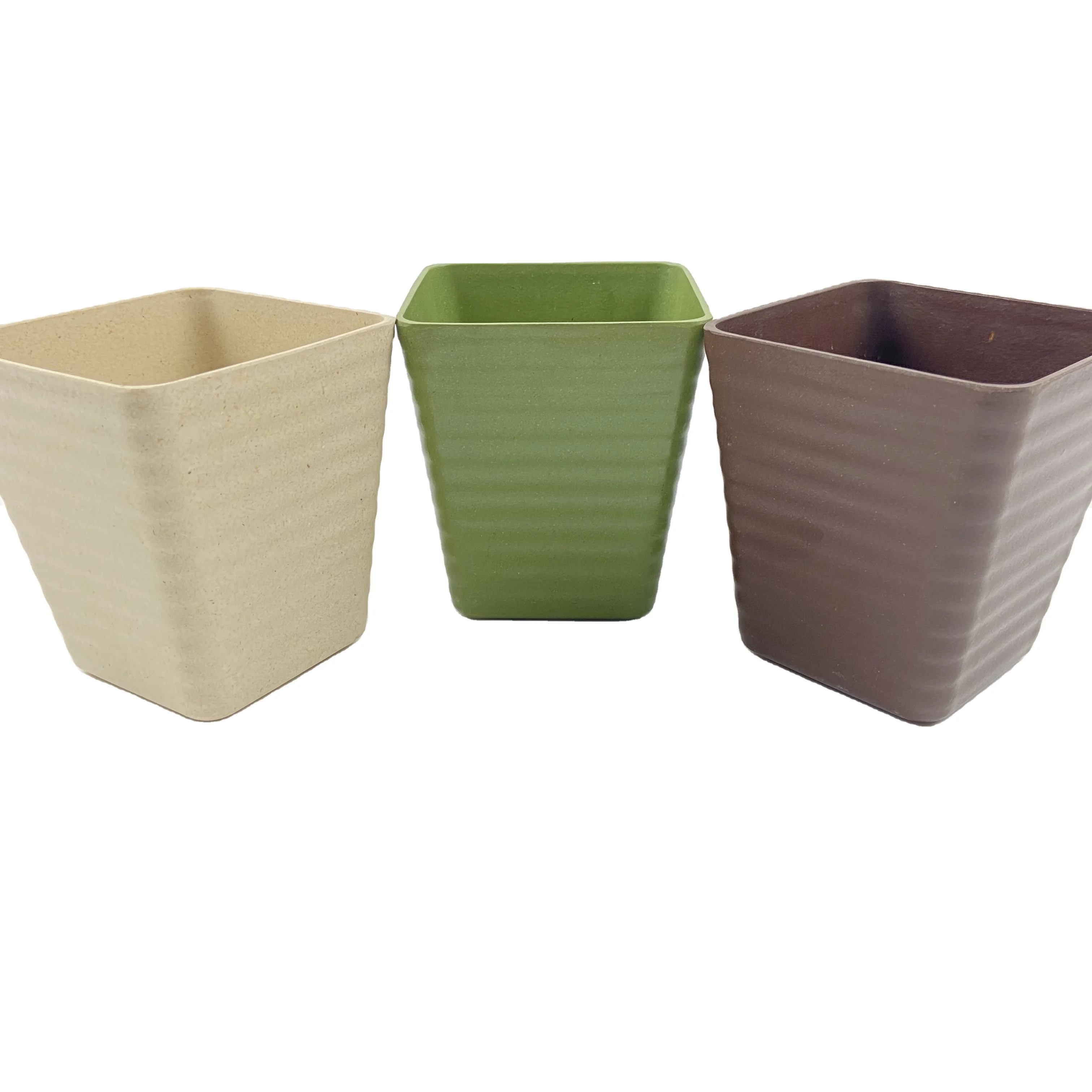 natural bamboo fiber flowerpots biodegradable customized plant