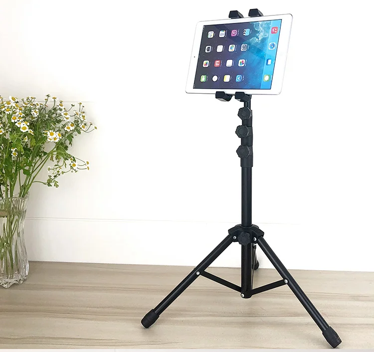 Adjustable Laptop Stand and Tablet PC Stand 4.7-12.9 Inch Metal and Plastic iPad Mobile Floor Tripod Stand