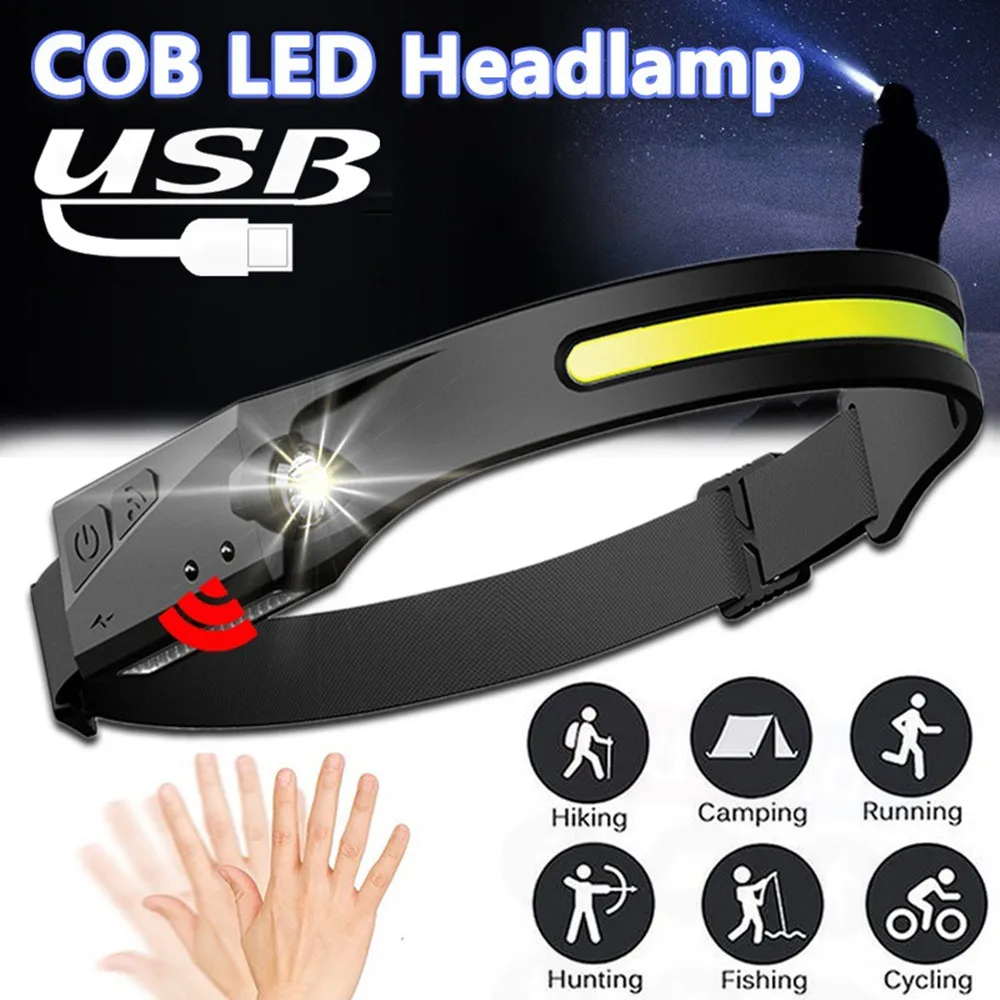 Vente XMUND Lampe ontale LED COB à induction multifonction pour activités extérieures. Rechargeable via USB. Lumière puissante pour la course nocturne. Modèle W689-3. - Banggood ançais Mobile