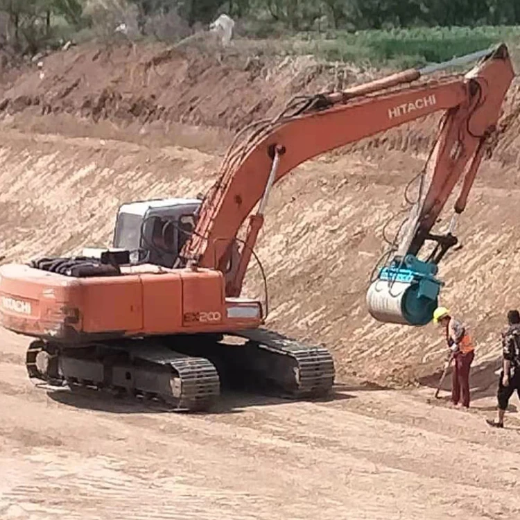 Excavator Drum Compactor Machine Is Designed for Soil Compaction in Trenches Foundations or Slope Applications