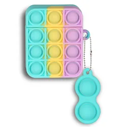 2021 Радужный силиконовый чехол для наушников, пузырьковая игрушка-антистресс, Airpods 1/2/3 Pro, сенсорная игрушка-антистресс