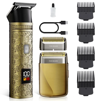 High Quality Vintage Professional hair Trimmer Vacuum Trimmer hair clipper Usb Rotary Shaver Rechargeable Shaver