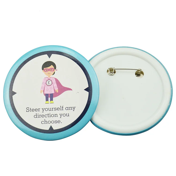 Round Pin Button Tinplate Badge Custom Made Cheap Promotional Anime Button Badge Cutter Love Shape Heart