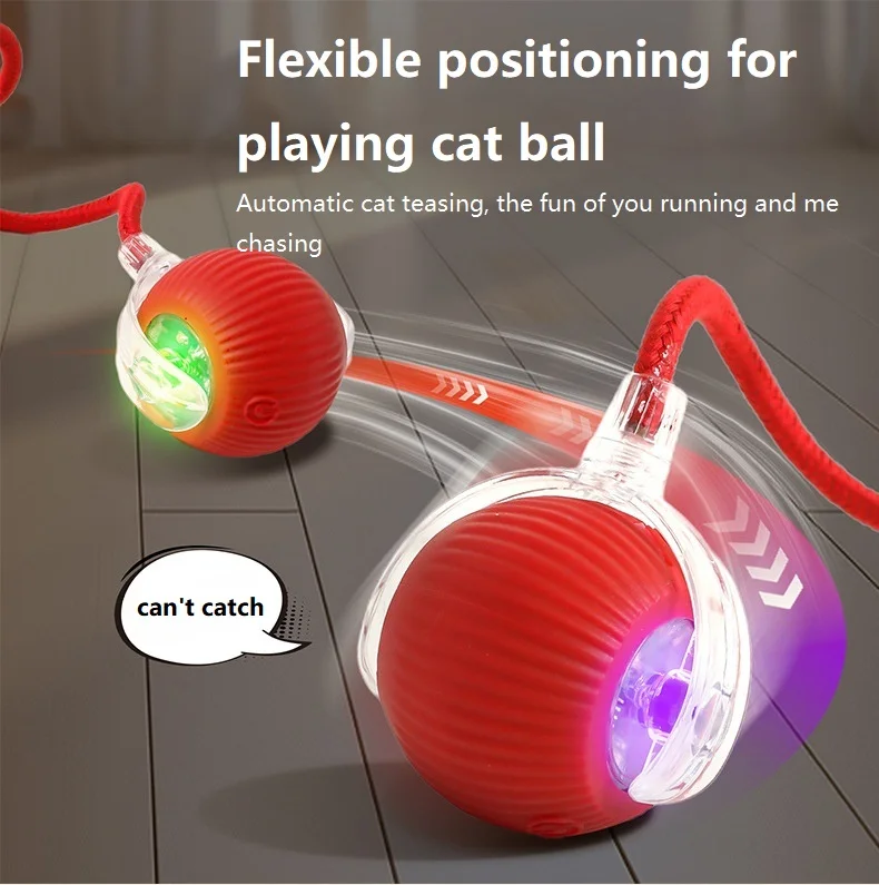 Automatic Cat Toy-Cute Sporty Interactive Teasing Ball Sustainable Rubber and Silicone Small Size for Pet Play Box Packed