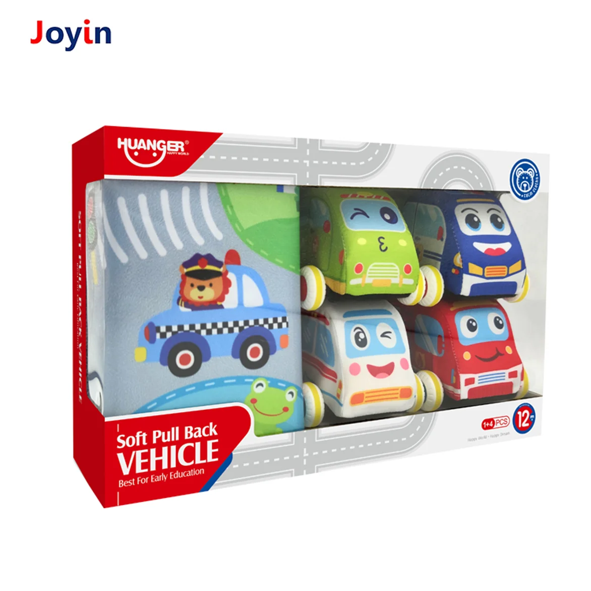 Pull Back Car for Toddlers Car Toy for Boy Soft Plush Vehicle for Baby with Play Mat Storage Bag Birthday Gifts