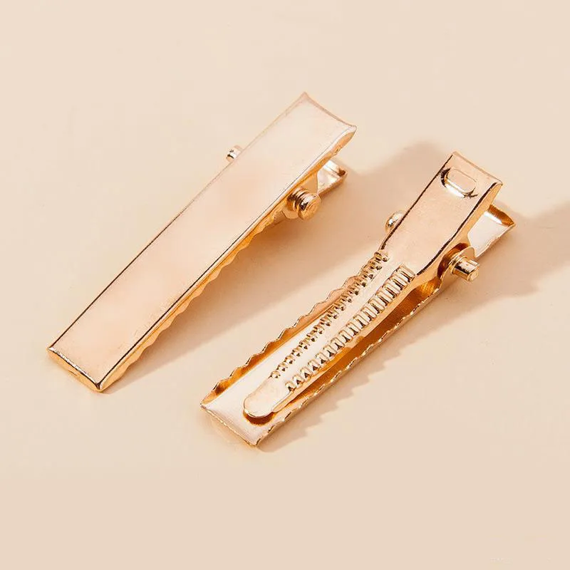 Сделай Сам золотые металлические зажимы для волос из нержавеющей стали без сгиба утка Билла крокодил заколки для волос для маленьких девочек