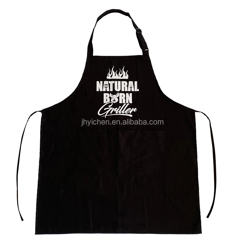 Custom Logo Polyester Kitchen Apron with Cotton Twill Waterproof Turkey Printing Chef Waist Apron Cafe Restaurants Cleaning Use