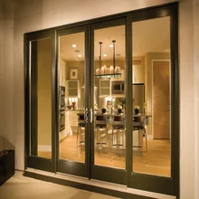 Exterior or Interior Pocket Doors Aluminium Sliding Patio Aluminum Glass Door Tempered Glass Slide Door