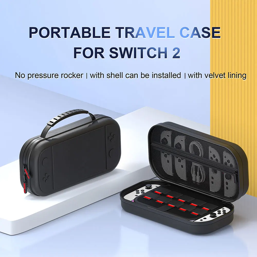 product laudtec ultra slim premium eva travel accessories storage bag carrying case for nintendo for switch 2 with 24 game cartridges-8