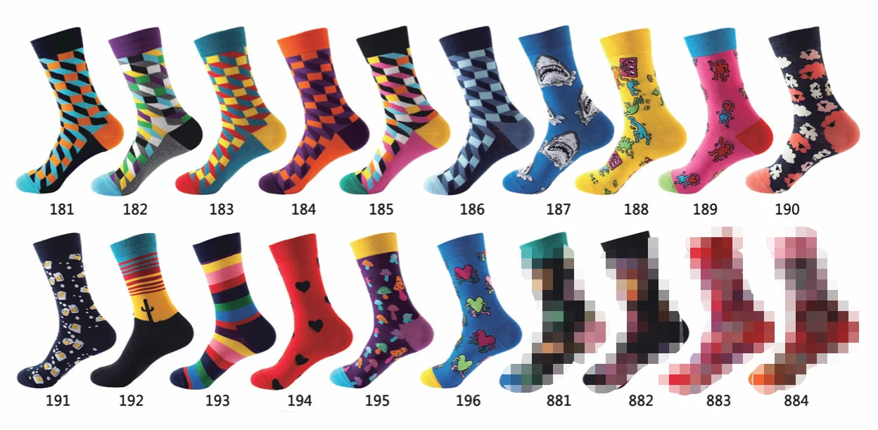 Dropshipping High Quality Cotton Socks Animals Food Funny Socks Crew