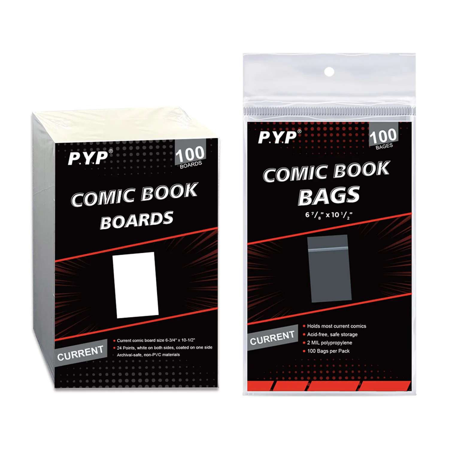 Silver Age Comic Book Boards - 100 Pack Acid-Free 24pt White Cardboard For Archival Storage