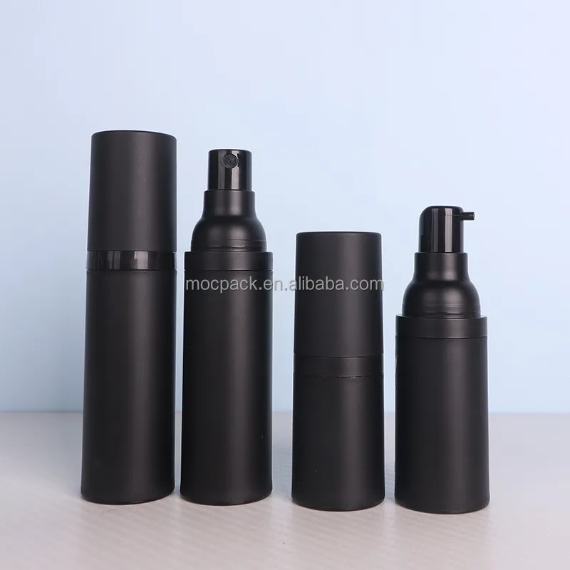 product new design 15ml 20ml 30ml 50ml matte black airless lotion pump bottle airless fine mist sprayer bottle-29