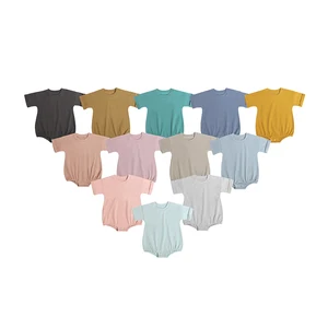 China Online Sale Casual Summer Newborn Baby Rompers Crew Neck Organic Cotton Spandex Kids Bodysuit