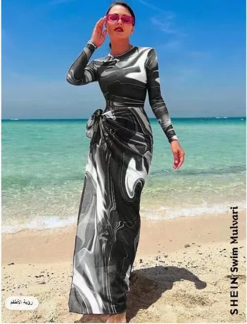 Burkini 4-teilig Für Frauen - Muslimische Bademode Mit Voller Abdeckung