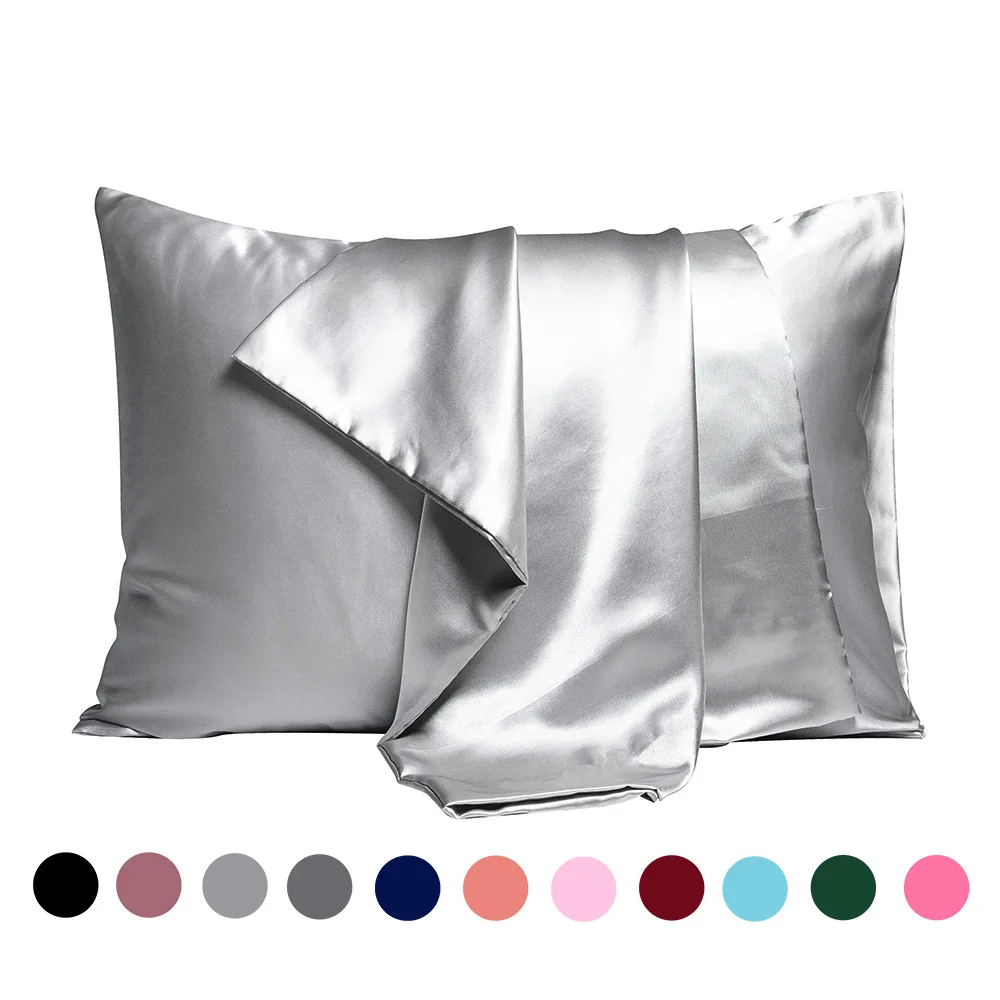 Wholesale Price Solid Color Soft Satin Silk Pillowcase With Envelope