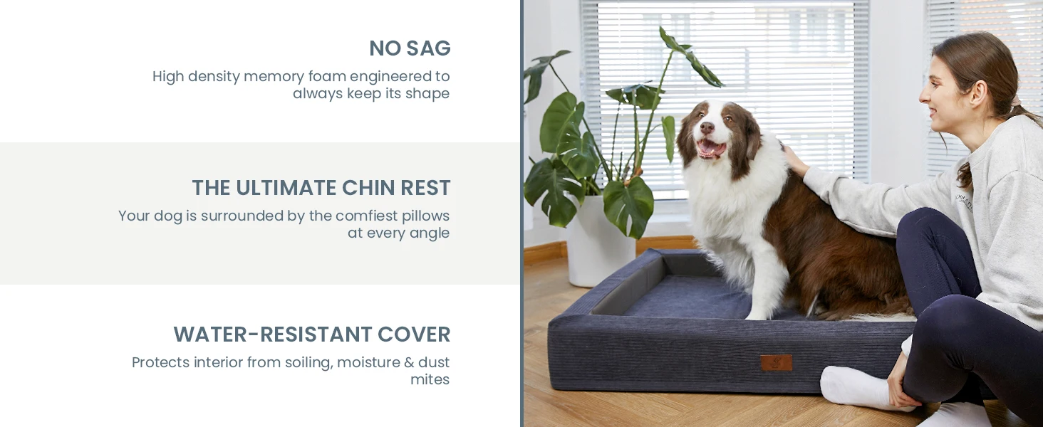 Orthopedic Dog Bed For Large Dogs Washable Cat Bed With Removable Cover 2 In 1 Mulitipurpose