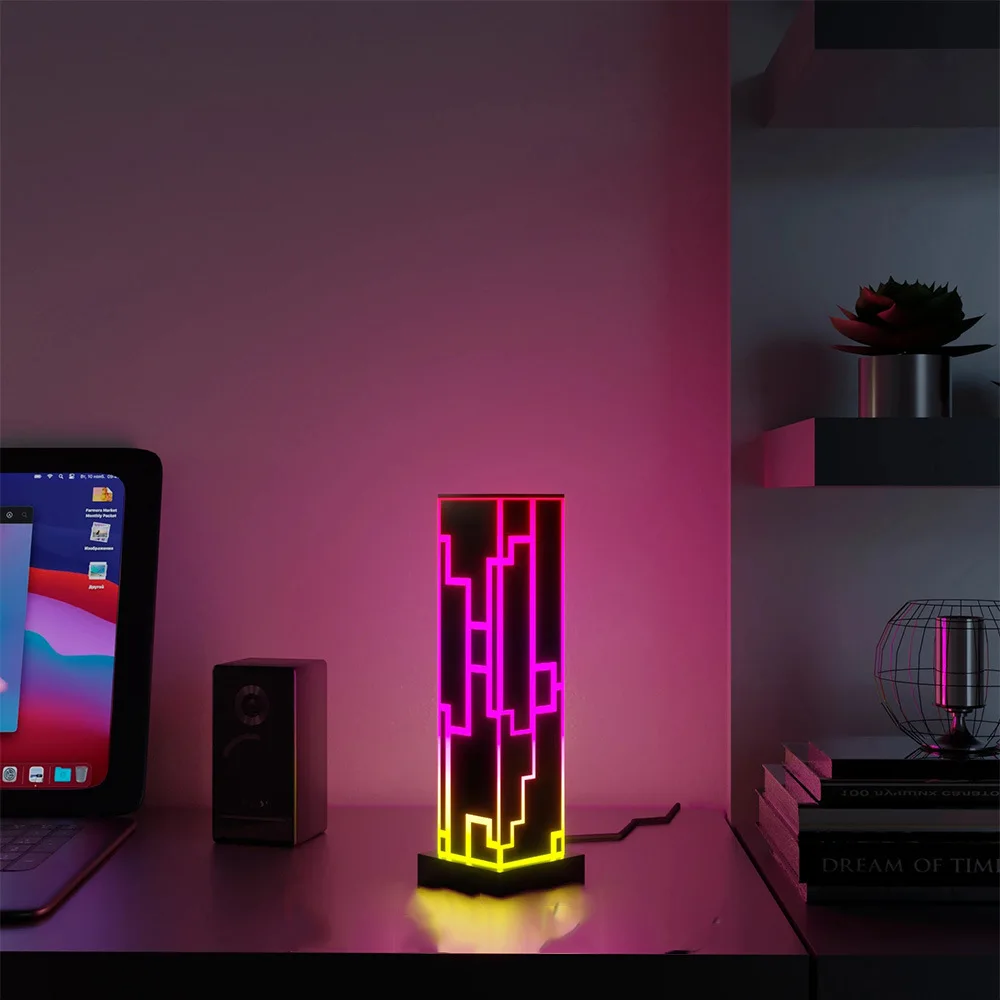 RGB Color Night Light APP Control Cube Bedroom Desk Lamp Decoration Led  Acrylic Table Lamp