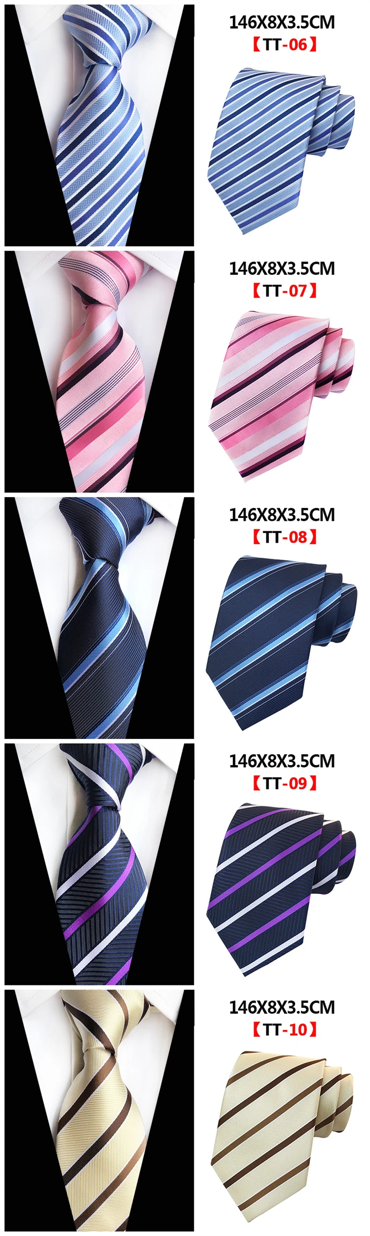 Fashion Necktie Set Gift Box Custom Logo Striped Neck Ties For Men ...