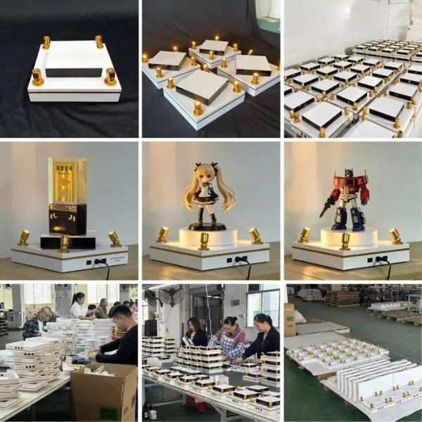 TERMEIN custom transparent LED action figure display case with dust protection