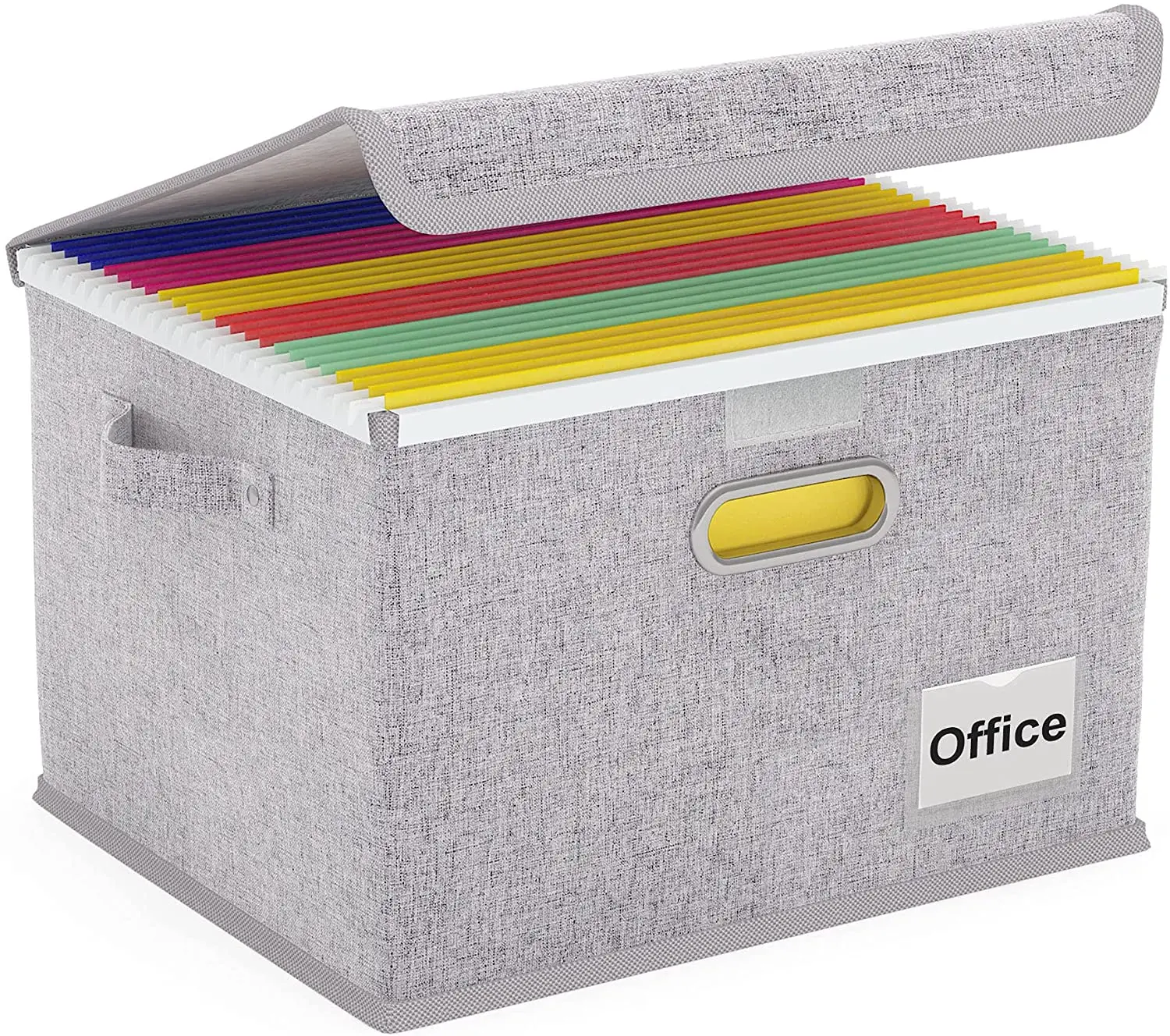 Foldable Linen Fabric File Storage Box Large Capacity Home Office ...