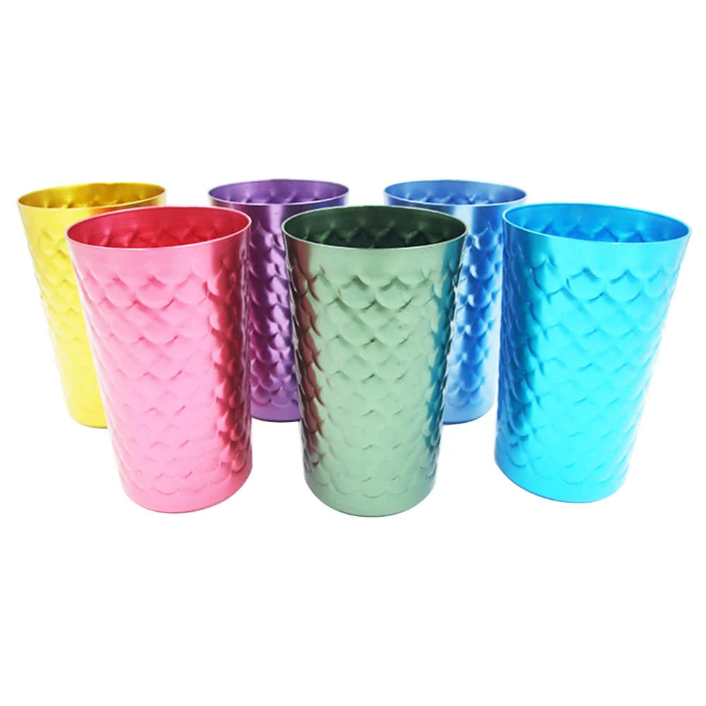 6-Piece Assorted Harvest Aluminum Tumbler Set,Colorful Anodized Aluminum  Tumblers,Set of 6 Aluminum Shot Glasses Beer Mug