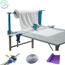 Electric round blade umbrella fabric end edge table cutting machine apparel curtain zebra blinds cloth end cutter machine