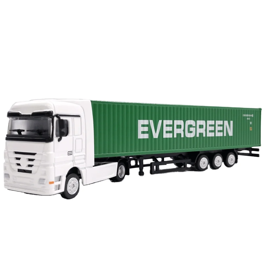 【A】Scale 1:87  Truck  Model  Logistics Freight Forwarder Gift EVERGREEN Alloy Material Customized Container Truck Model