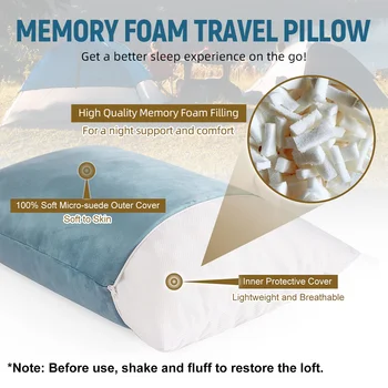 PEUJEW Piccolo cuscino in memory foam triturato, cuscino da