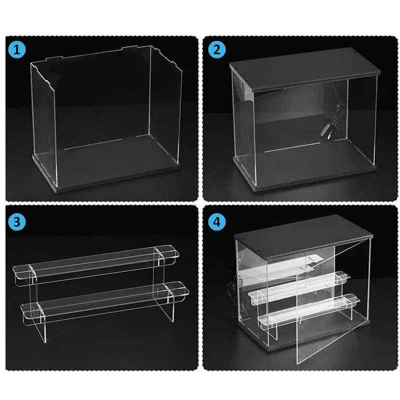 Stackable Clear Acrylic Display Case With Led Lighting For Figures Toy