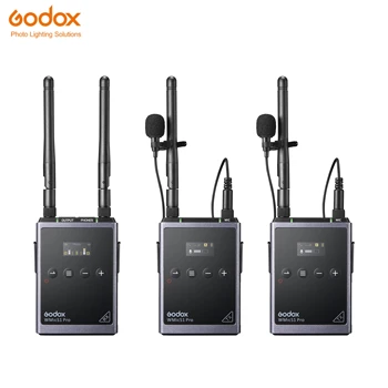 Godox  WMicS1 Pro Camera-Mount UHF Full Metal Dual-Channel Wireless Omni Lavalier Mic Microphone System (514 to 596 MHz)
