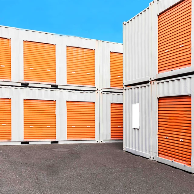 Greevel 20ft 40ft Steel Self Storage Shipping Container Warehouse with Roller Shutter Door