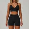 Set reggiseno nero + pantaloncini