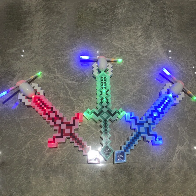 Оптовая продажа игрушек светящийся меч Хрустальный сетчатый меч длинный яркий со звуком