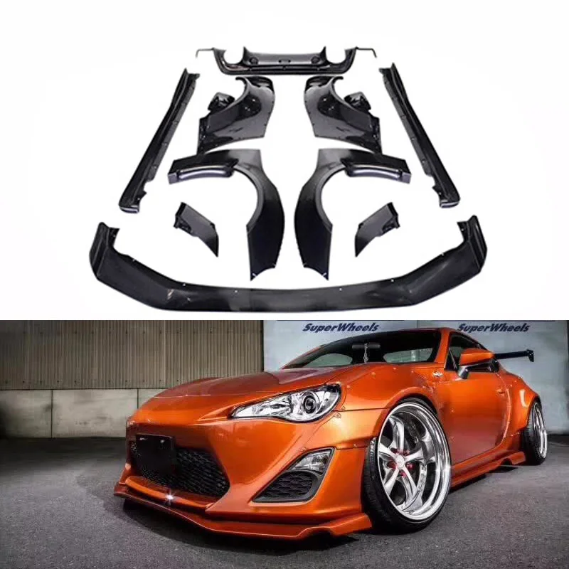 V1 Style Wide Body Kit Carbon Fiber Fibre Bodykit For Toyota GT86 Subaru BRZ with front rear lip diffuser side skirt Fenders