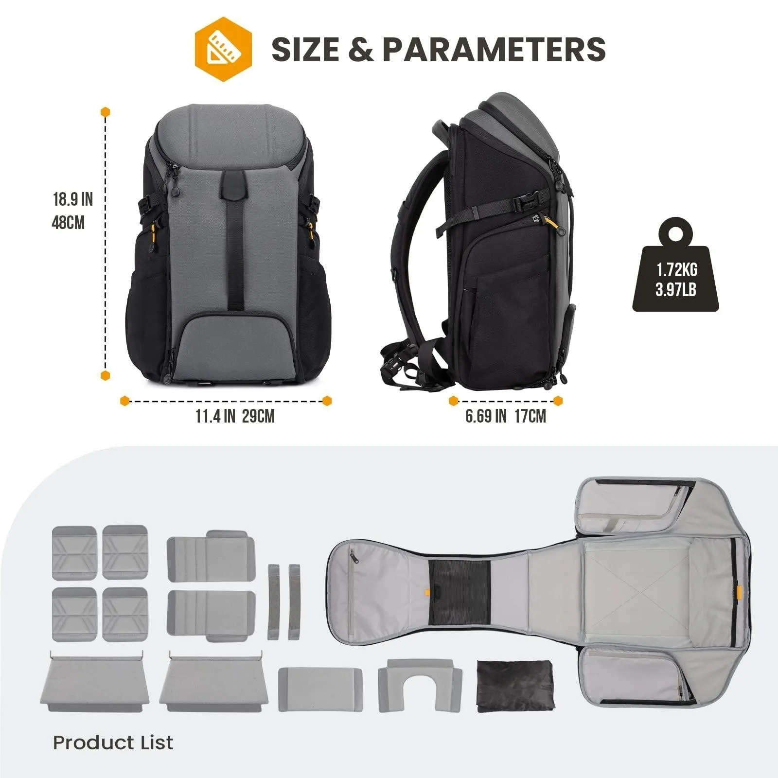 Large Vintage Luxury Camera Backpack Dual-Side Opening 15.6\" Laptop Compartment Waterproof Raincover for Outdoor Photography